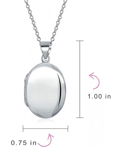 Simple Plain Dome Oval Circle Traditional Keepsake Personalized Engrave Photo Locket For Women Teens Holds Photos Pictures .9...