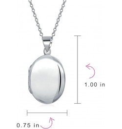 Simple Plain Dome Oval Circle Traditional Keepsake Personalized Engrave Photo Locket For Women Teens Holds Photos Pictures .9...