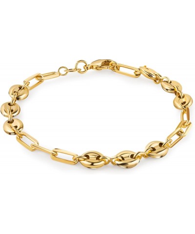 18K Gold Plated Mariner and Paperclip Link Bracelet - Made in Brazil $11.19 Bracelets