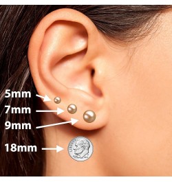 Pink Cultured Pearl Earrings Stud AAA 5-10mm Freshwater Cultured Pearls Earrings Gold Plated Settings - 6.0 Millimeters 925 s...