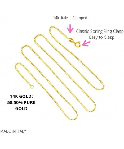 14K or 10K REAL Solid Yellow or White or Rose/Pink Gold 0.5 MM,0.6MM,0.7MM,0.8MM,0.9MM,1.1MM,1.2MM Italian Diamond Cut Box Li...