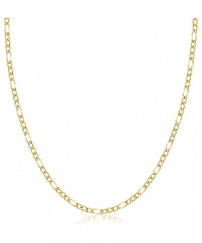 14K Yellow Gold 2.5mm, 3.5mm, 4.5mm, or 5.5mm Figaro Link Chain Necklace- Made in Italy- Multiple Lengths Available 18 2.5MM ...