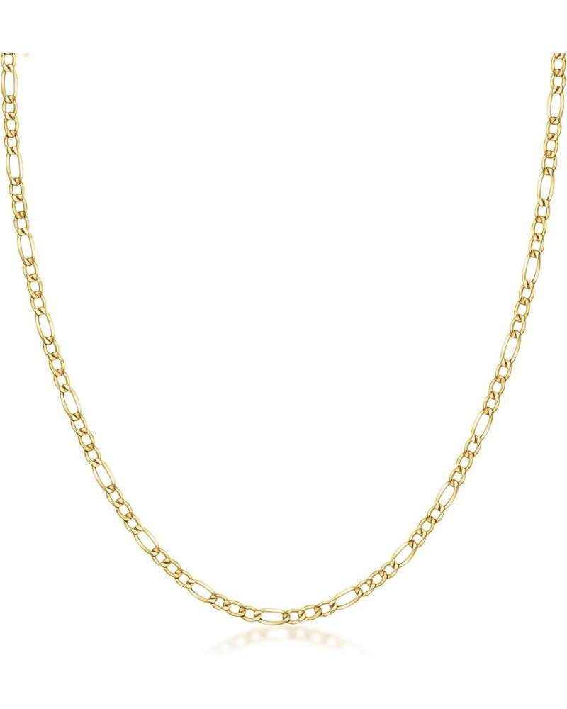 14K Yellow Gold 2.5mm, 3.5mm, 4.5mm, or 5.5mm Figaro Link Chain Necklace- Made in Italy- Multiple Lengths Available 18 2.5MM ...