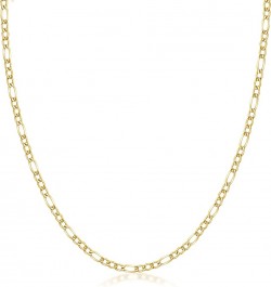 14K Yellow Gold 2.5mm, 3.5mm, 4.5mm, or 5.5mm Figaro Link Chain Necklace- Made in Italy- Multiple Lengths Available 18 2.5MM ...