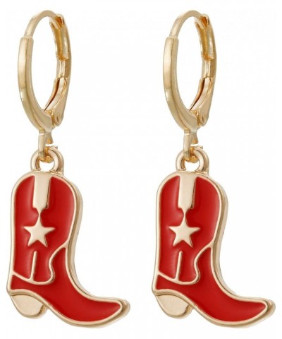 Western Cowgirl Boot Earrings for Women, Cowgirl Hat dangle Earrings Cowgirl Jewelry Gift Red Boot $5.59 Earrings