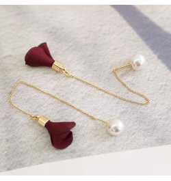 Women Flower Drop Faux Pearl Dangle Long Chain Earrings Clothing Accessories, Valentines Costume Jewelry Gift for Women Girls...