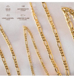 14K Yellow Gold 2.5mm, 3.5mm, 4.5mm, or 5.5mm Figaro Link Chain Necklace- Made in Italy- Multiple Lengths Available 18 2.5MM ...