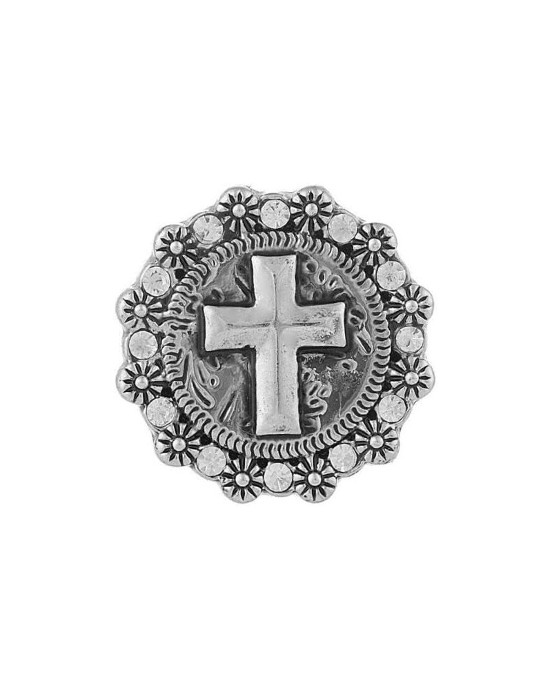 Faith Cross Snap Jewelry Rhinestone 18MM Christian Family Ginger Charm Button Fits Women's Customizable Bracelets, Necklaces,...