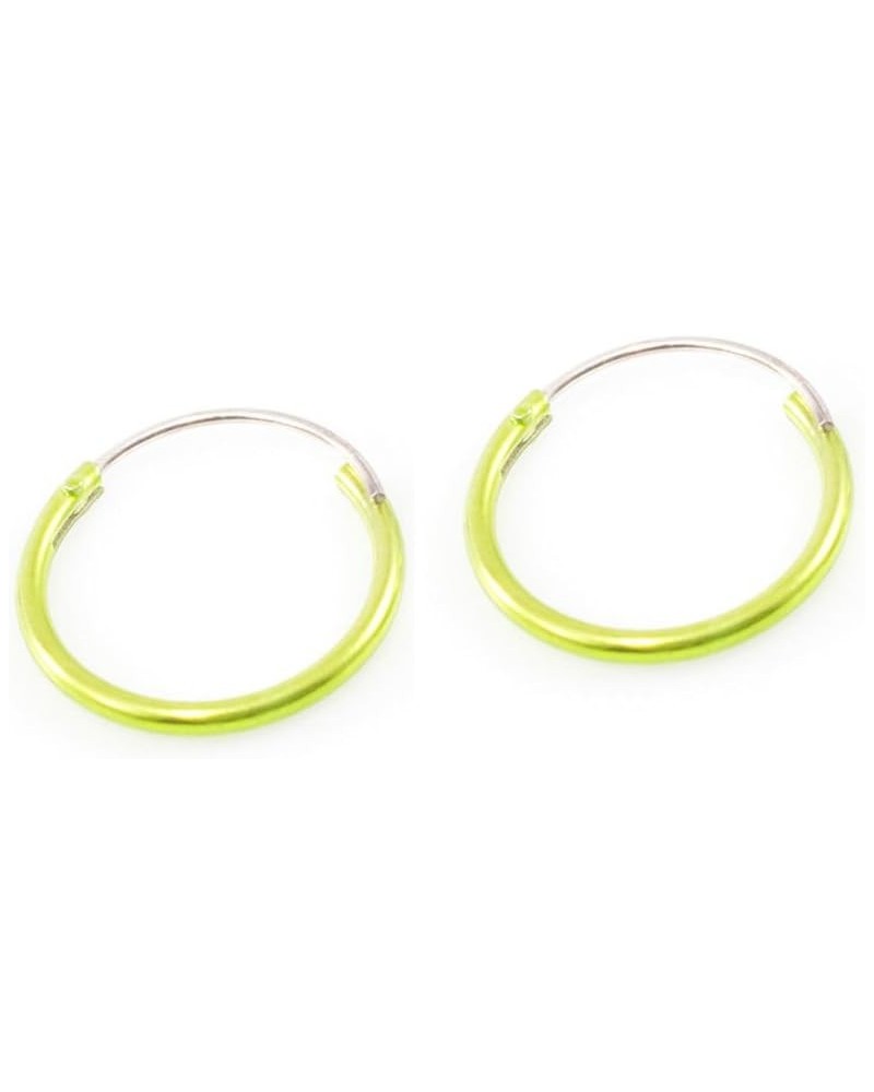 Pair of Hinged Hoops 22 Gauge 1/2" (12mm) Perfect for Cartilage, Helix, Rook and lobe Light Green $6.41 Body Jewelry