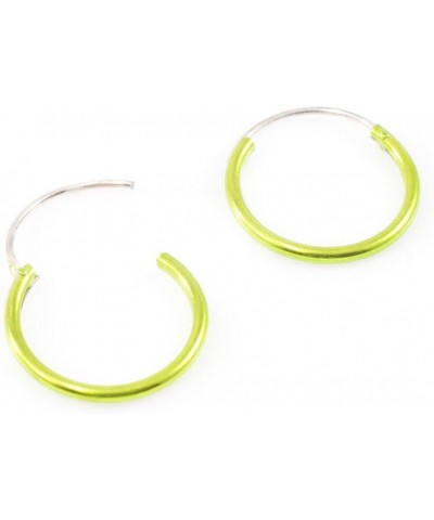 Pair of Hinged Hoops 22 Gauge 1/2" (12mm) Perfect for Cartilage, Helix, Rook and lobe Light Green $6.41 Body Jewelry