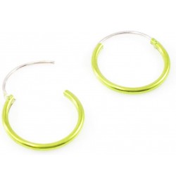 Pair of Hinged Hoops 22 Gauge 1/2" (12mm) Perfect for Cartilage, Helix, Rook and lobe Light Green $6.41 Body Jewelry