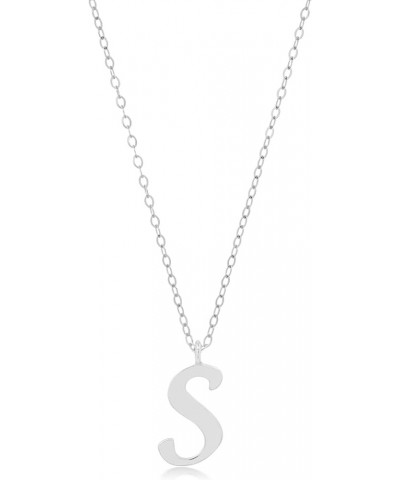 10k Solid White or Yellow Gold Dainty Script Initial Extendable Necklace, 16+2 inches 10k White Gold / Letter S $44.72 Necklaces