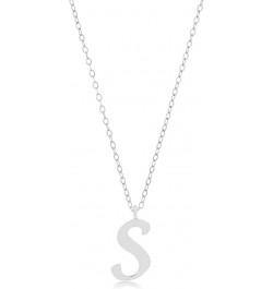 10k Solid White or Yellow Gold Dainty Script Initial Extendable Necklace, 16+2 inches 10k White Gold / Letter S $44.72 Necklaces