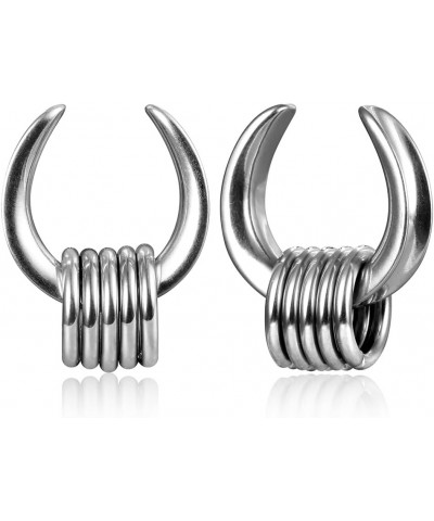 1 Pair saddle Gauges with 10pcs rings Ear Tunnels Plugs 316 Stainless Steel Ear Gauges Weight Saddle Plugs Hypoallergenic exp...