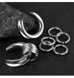 1 Pair saddle Gauges with 10pcs rings Ear Tunnels Plugs 316 Stainless Steel Ear Gauges Weight Saddle Plugs Hypoallergenic exp...