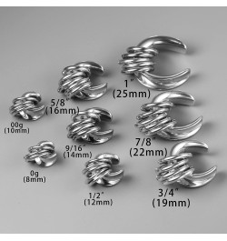 1 Pair saddle Gauges with 10pcs rings Ear Tunnels Plugs 316 Stainless Steel Ear Gauges Weight Saddle Plugs Hypoallergenic exp...