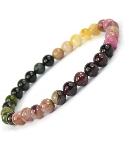 Natural Crystal Stone Bracelet 6 mm Stone Bracelet for Reiki Healing and Crystal Healing Stones Multi Tourmaline $12.22 Brace...