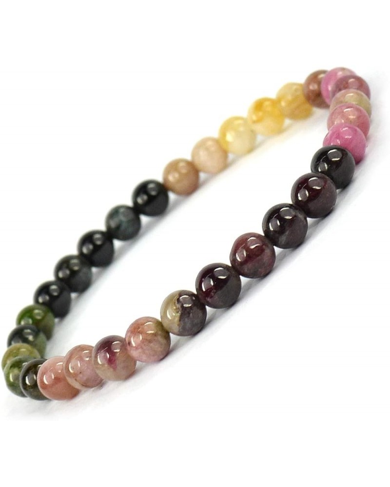 Natural Crystal Stone Bracelet 6 mm Stone Bracelet for Reiki Healing and Crystal Healing Stones Multi Tourmaline $12.22 Brace...