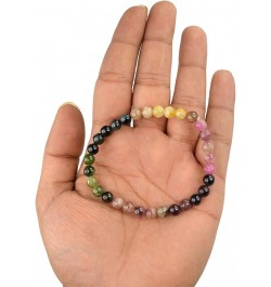 Natural Crystal Stone Bracelet 6 mm Stone Bracelet for Reiki Healing and Crystal Healing Stones Multi Tourmaline $12.22 Brace...