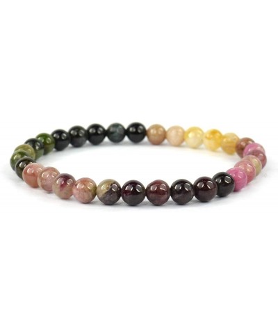 Natural Crystal Stone Bracelet 6 mm Stone Bracelet for Reiki Healing and Crystal Healing Stones Multi Tourmaline $12.22 Brace...