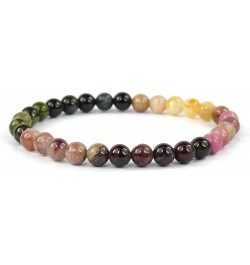 Natural Crystal Stone Bracelet 6 mm Stone Bracelet for Reiki Healing and Crystal Healing Stones Multi Tourmaline $12.22 Brace...