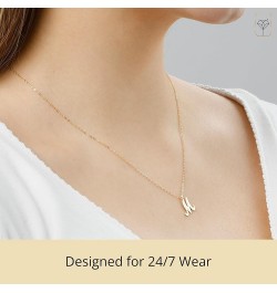 10k Solid White or Yellow Gold Dainty Script Initial Extendable Necklace, 16+2 inches 10k White Gold / Letter S $44.72 Necklaces