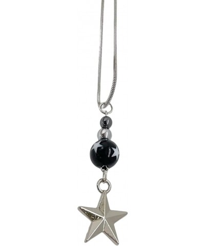 2023 Star Necklace for Women Vintage Beaded Chains Stainless Steel Necklaces Pendants Fashion Aesthetic Y2k Jewelry $5.82 Nec...