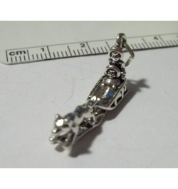 Sterling Silver 3D 28x12x6mm 2 Person riding with Husky Malamute Dog Sled Charm $35.94 Bracelets