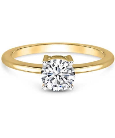 1/2 Carat | 14K Gold | IGI Certified Brilliant-Cut Natural Diamond Solitaire Ring Prong Setting Yellow Gold $260.30 Rings