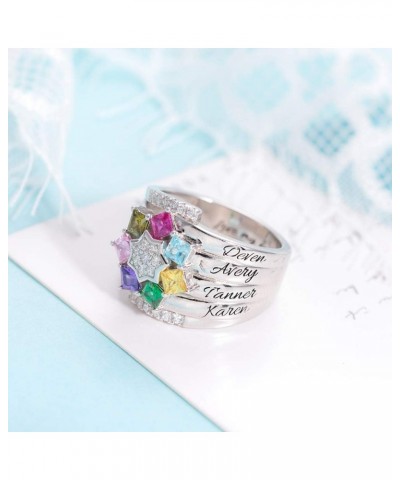 Personalized Birthstone Rings For Women 925 Sterling Silver Custom Name Ring Grandma Mothers Day Birthday Gifts Style 15 $25....