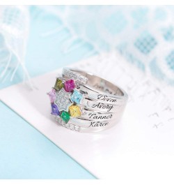 Personalized Birthstone Rings For Women 925 Sterling Silver Custom Name Ring Grandma Mothers Day Birthday Gifts Style 15 $25....