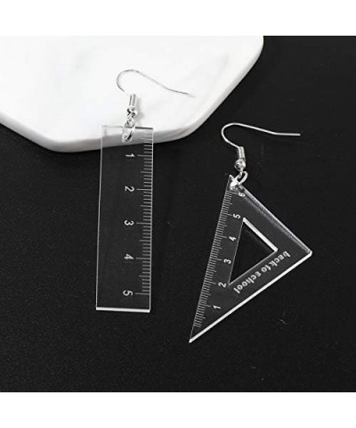 Punk Acrylic Question Mark Exclamation Mark Exaggerated Drop Earrings for Women Girls Asymmetry Ruler Dangle Earrings Spoof F...