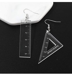 Punk Acrylic Question Mark Exclamation Mark Exaggerated Drop Earrings for Women Girls Asymmetry Ruler Dangle Earrings Spoof F...