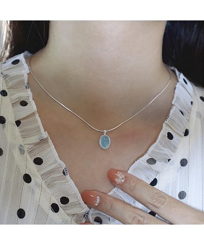 14K Gold Aquamarine Teardrop Pendant Necklace for Women, Dazzling Showcase of March's Sparkling Gem, Birthstone Jewelry Light...