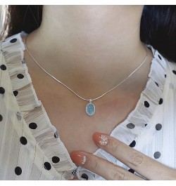 14K Gold Aquamarine Teardrop Pendant Necklace for Women, Dazzling Showcase of March's Sparkling Gem, Birthstone Jewelry Light...