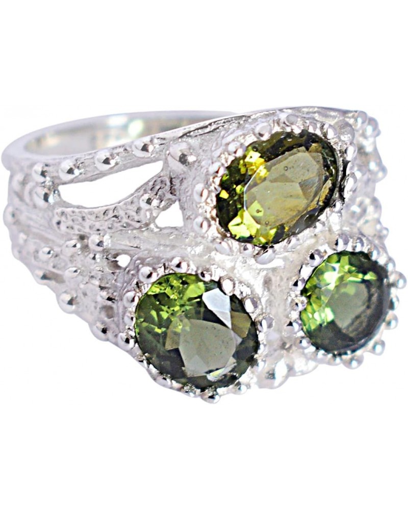 Moldavite Gemstone 925 Sterling Silver Ring Beautiful Handmade Jewellery Birthday Gift $92.32 Rings