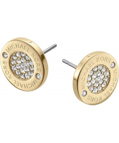 Gold-Tone Stud Earrings for Women Stainless Steel Earrings Jewelry for Women Gold Pavé Plaque $34.78 Earrings