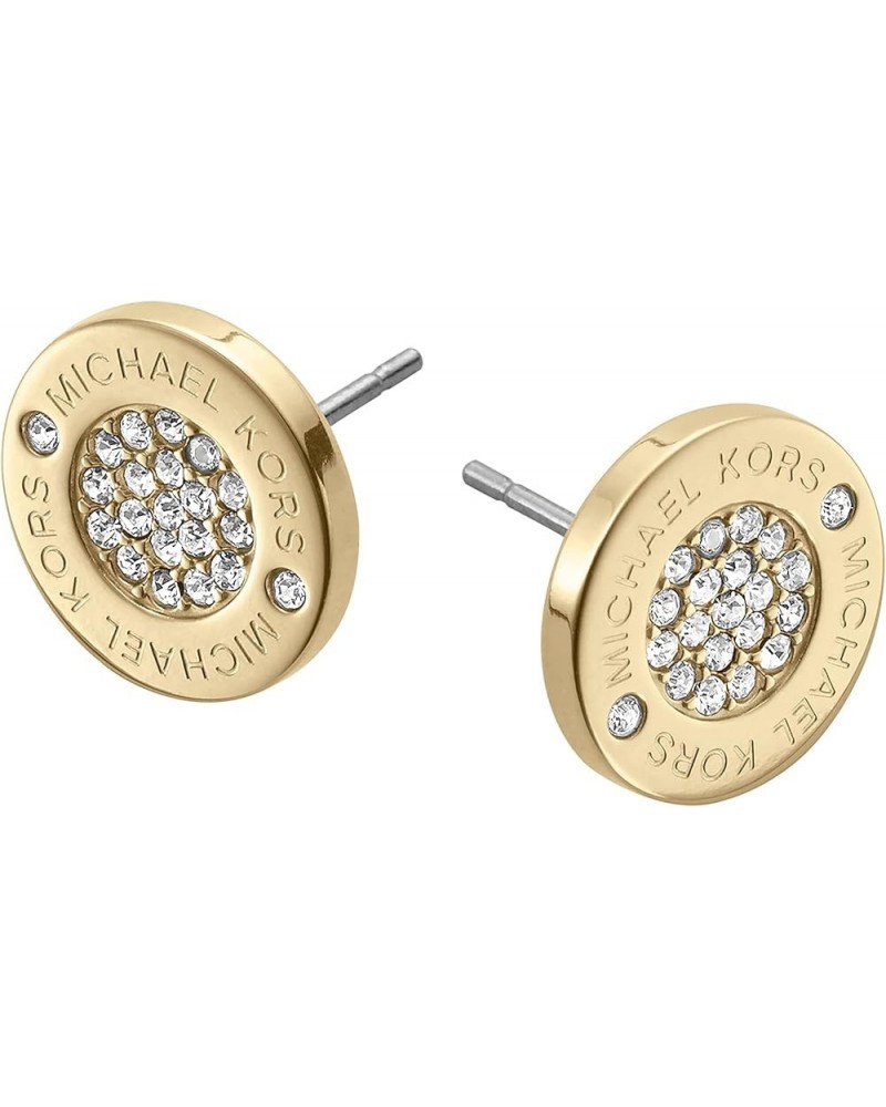 Gold-Tone Stud Earrings for Women Stainless Steel Earrings Jewelry for Women Gold Pavé Plaque $34.78 Earrings