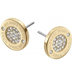 Gold-Tone Stud Earrings for Women Stainless Steel Earrings Jewelry for Women Gold Pavé Plaque $34.78 Earrings