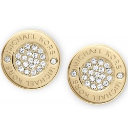 Gold-Tone Stud Earrings for Women Stainless Steel Earrings Jewelry for Women Gold Pavé Plaque $34.78 Earrings