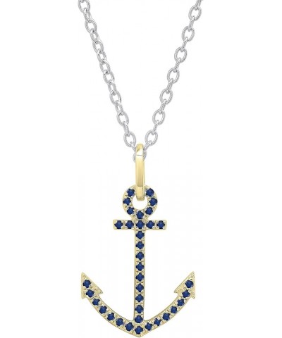 Ladies Anchor Pendant (Silver Chain Included), Available In Round Diamonds, Gemstones & Metal in 10K/14K/18K Gold & 925 Sterl...