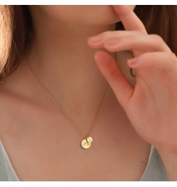 Rainbow Initial Necklaces, 14K Gold Plated Disc Coin Letter Necklace Hand Stamped Rainbow Bridge Pendant Charm Necklaces for ...