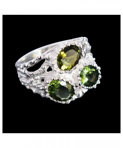 Moldavite Gemstone 925 Sterling Silver Ring Beautiful Handmade Jewellery Birthday Gift $92.32 Rings