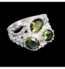 Moldavite Gemstone 925 Sterling Silver Ring Beautiful Handmade Jewellery Birthday Gift $92.32 Rings