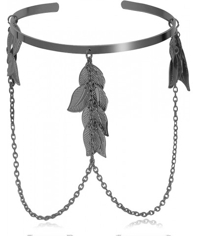 Roman Greek Leaf Feather Chain Tassels Bracelet Armband Upper Arm Cuff Armlet Black $7.97 Bracelets