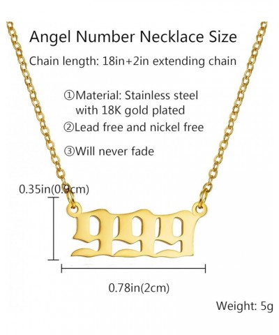 Stainless Steel Angel Number Necklace 111 222 333 444 555 666 777 888 999 Stainless Steel Pendants Necklace Chain Numerology ...