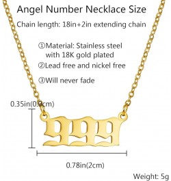 Stainless Steel Angel Number Necklace 111 222 333 444 555 666 777 888 999 Stainless Steel Pendants Necklace Chain Numerology ...