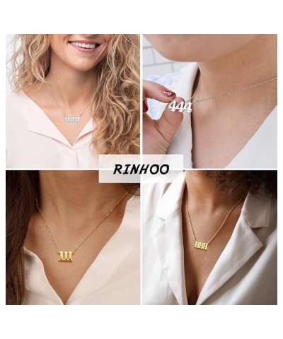 Stainless Steel Angel Number Necklace 111 222 333 444 555 666 777 888 999 Stainless Steel Pendants Necklace Chain Numerology ...