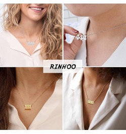 Stainless Steel Angel Number Necklace 111 222 333 444 555 666 777 888 999 Stainless Steel Pendants Necklace Chain Numerology ...