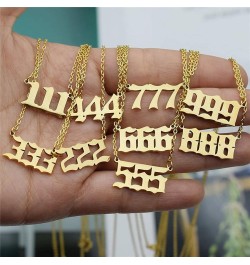 Stainless Steel Angel Number Necklace 111 222 333 444 555 666 777 888 999 Stainless Steel Pendants Necklace Chain Numerology ...